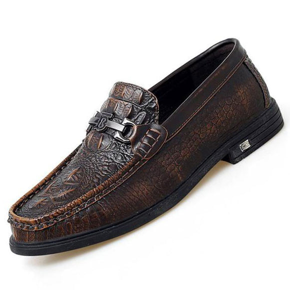 Crocodile Pattern Leather Casual Shoes