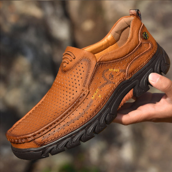 Kaaum Men Genuine Leather Outdoor Waterproof Shoes