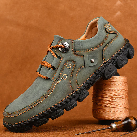 Kaaum 2020 New Autumn Casual Leather Rubber Shoes