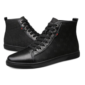2019 Fashion Men New arrival Genuine Leather High Top Business Shoes