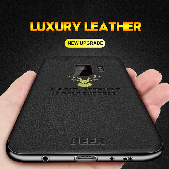 Luxury Litchi Leather Silicone Deer Pattern Case For Samsung Note 9 8 S9 S8/Plus S7 S7Edge