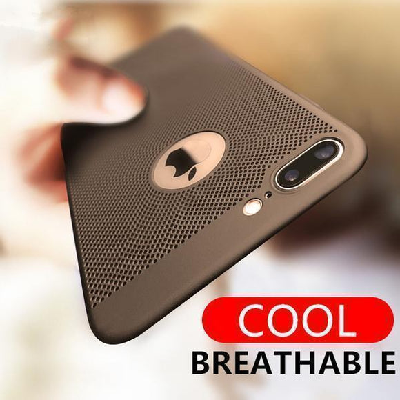 Phone Accessories - Hard PC Matte Full Cover Heat Dissipation Case For iPhone Models (Free Tempered Glass Screen Protector!!)