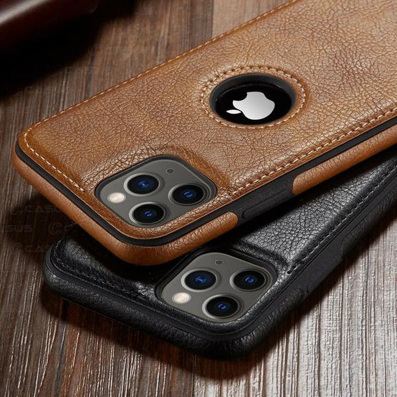 Kaaum Retro Leather Stitching Case for iPhone
