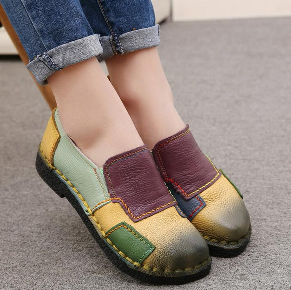 Shoes -  Fashion Women Genuine Leather Loafers（Buy 2 Got 5% off, 3 Got 10% off Now）