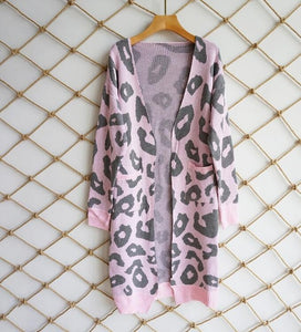 2018 Leopard Print Women Loose Cardigan Sweater