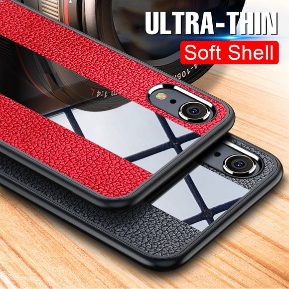 Phone Case - Luxury Original Litchi Leather Protective Phone Case For iPhone XS/XR/XS Max 8/7 Plus