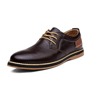 Shoes - Brogue Lace Up Male Casual Leather Shoes