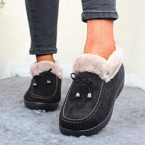 Ladies Winter Plush Lining Cotton Shoes Flat Boots
