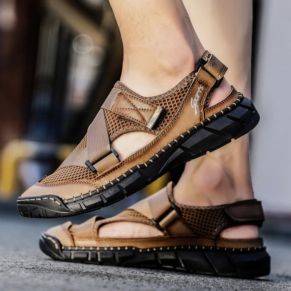 Kaaum 2020 Men's Summer Big Size Mesh Roman Sandals