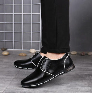 Men's Big Size Fashion Casual Driving Leather Shoes