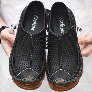 Kaaum New Summer Men Genuine Leather Sandals