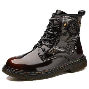 Kaaum New Winter Genuine Leather Rubber Motorcycle Boots