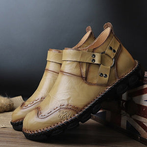2020 Spring Boots Men Genuine Leather Ankle Boots