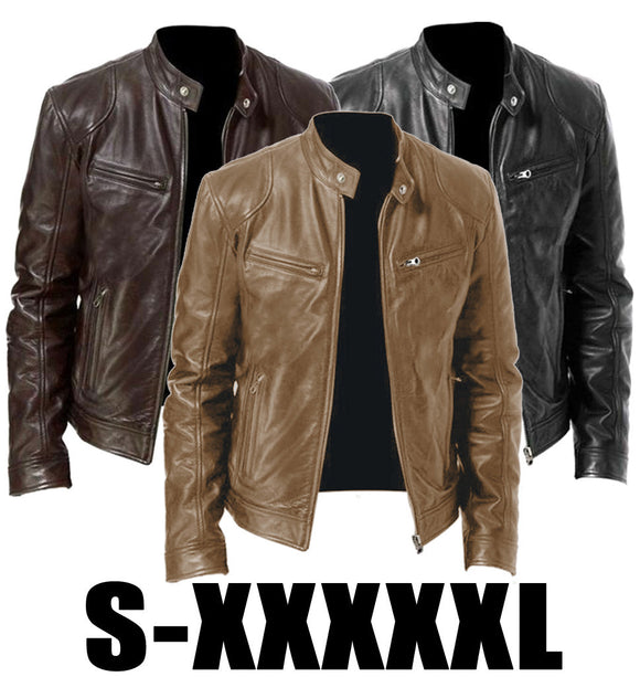 Men's Fashion Leather Coat Jacket