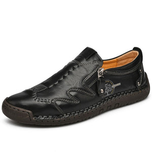 Spring And Summer Men Slip On Leather Driving Flats Shoes