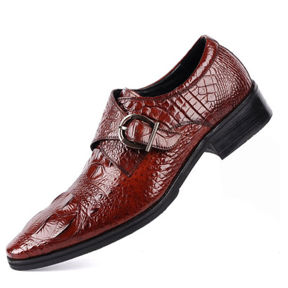 Kaaum Men's Crocodile Dress Leather Shoes