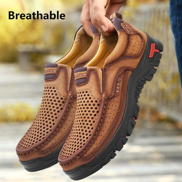 Men's Shoes - Spring Summer Fashion Genuine Leather Hollow Out Shoes