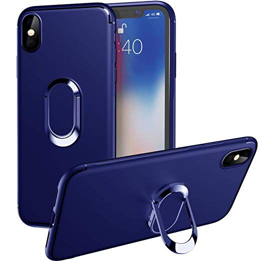 Phone Case - Slim Fit Soft TPU Case for iPhone with 360° Rotation Magnetic Ring Grip Holder Stand