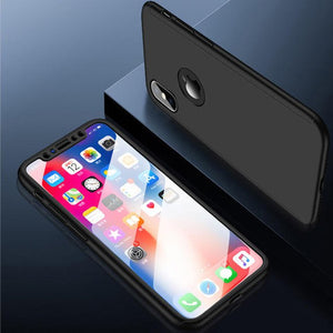 Phone Accessories - Luxury PC Protective Case With Tempered Glass Film For iPhoneX XS MAX XR 8 7