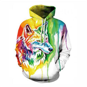 Kaaum 3d Hoodies Men Animal Pattern Printed Wolf Sweatshirt