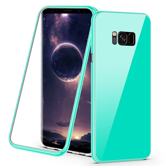 Tempered Glass Magnetic Cover Case For Samsung Galaxy