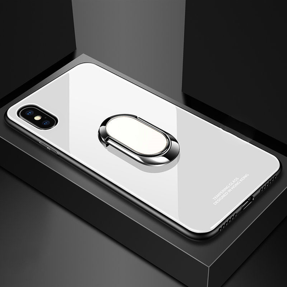 Magnetic Finger Ring Kickstand Protection Shockproof Case For iPhone XS XR XS Max 8 8plus + SCREEN PROTECTOR(FREE)