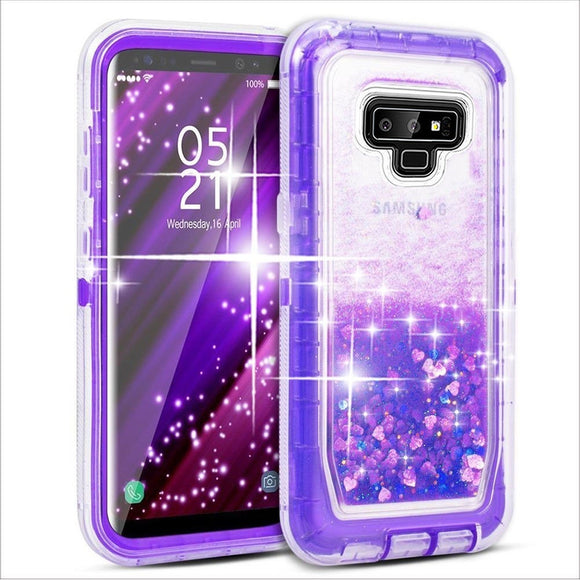 Phone Case - 3 Layers Bling Glitter Quicksand Shockproof Case For Samsung Note 9/8 S9 S8/Plus