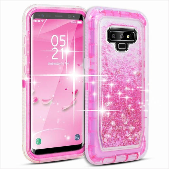 Phone Case - New 3 Layers Bling Glitter Quicksand Shockproof Case For Samsung Note 9/8 S9 S8/Plus