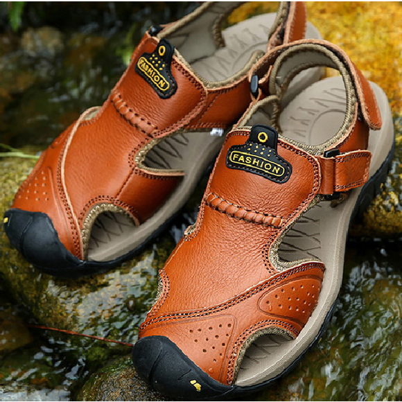 Genuine Leather Summer 2020 Brand New Beach Men Wading Water Sandals Breathable Slippers