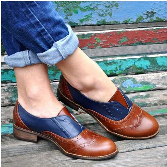 2019 Fashion Women Carved Round head Brock Shoes