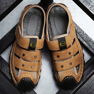 Kaaum Men's Genuine Leather Comfortable Sandals