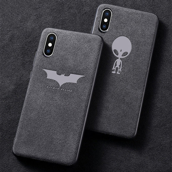 Phone Case - Luxury Vintage Alcantara Leather Soft Protective Phone Case For iPhone XS/XR/XS Max 8/7 Plus