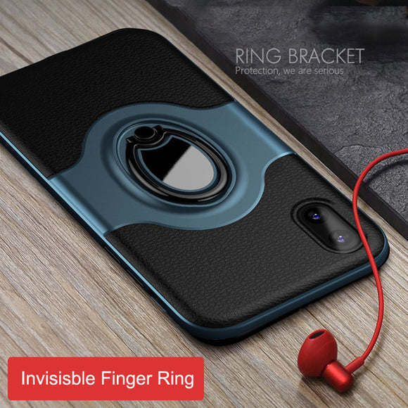 Car Magnetic Finger Ring Armor Anti-knock Cover for iPhone X XS Max XR 8 8plus