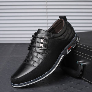 Kaaum New Big Size Oxfords Leather Men Fashion Casual Slip On Formal Business Dress Shoes