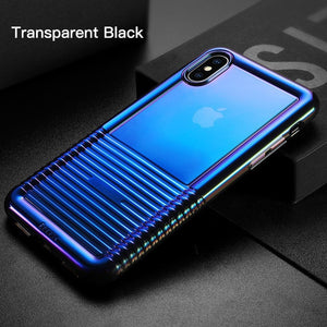 Phone Case - Soft Shockproof Silicone Gradient Protective Back Cover for iPhone XS X S XR