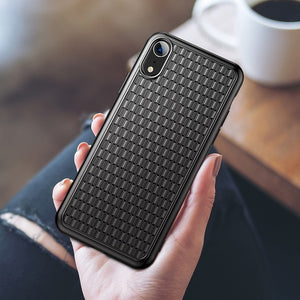 Phone Case - Luxury Elegant Weaving Grid Pattern Soft Silicone Phone Case For iPhone XS/XR/XS Max 8/7 Plus