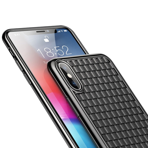 Phone Case - Elegant Grid Pattern Soft Silicone Phone Case for iPhone X Xs Xs Max XR