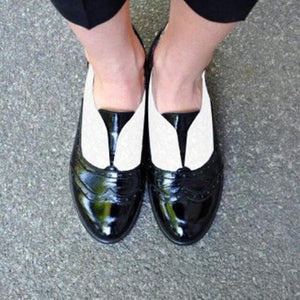 2020 Women British Style Fashion Leather Oxford Shoes