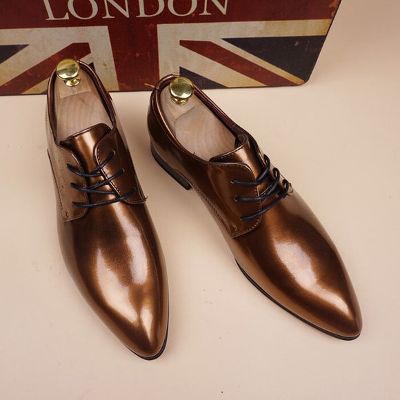 Men's Shoes - Men's Pointed Toe Lace-up Dress Shoe Formal Casual Shoes