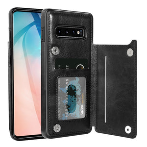 Card Slot Flip Phone Case For Samsung Note 10 Plus Note 8 Note 9 S7 S8 S9 S10 Plus Leather Case