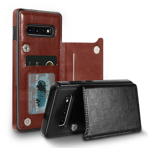 Card Slot Flip Phone Case For Samsung Note 10 Plus Note 8 Note 9 S7 S8 S9 S10 Plus Leather Case
