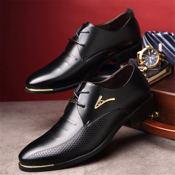 Classic Men Pointed Toe Dress Office Shoes