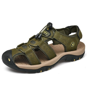Men Summer Classic Elastic Leather Roman Sandals