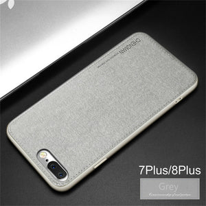 Retro Smooth Fabric Fiber Canvas Phone Cover For iPhone