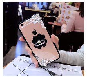 Kaaum Fashion Bling Rhinestone Flower Phone Case for iPhone