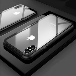 Phone Case - Luxury Tempered Glass Back & Soft TPU Edge Protective Phone Case For iPhone