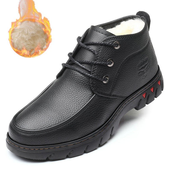 Kaaum Microfiber Genuine Leather Warm Plush Boots
