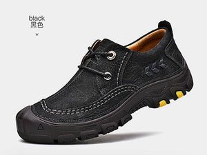 Men Breathable Genuine Leather Soft Fashion Outdoor Shoes
