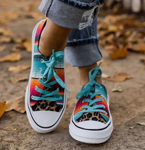 Kaaum Ladies Leopard Print Multicolor Casual Shoes