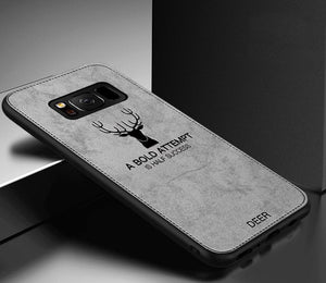 Fabric Vintage Deer Soft Cloth Art Shell Case For Samsung Galaxy Note 8 9